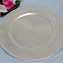 13″ Silver Beaded Charger Plate