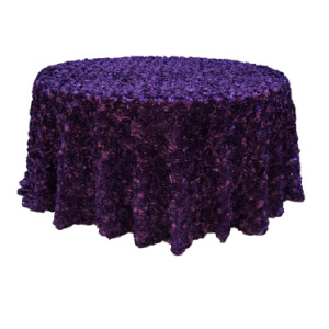 Floral Satin on Mesh Tablecloth