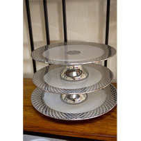 Silver Accent Pedestal Cake Stands